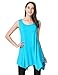 JollieLovin Womens Plus Size Loose-fit Sleeveless T-Shirt Tank Tunic Top(3X, Lake Blue)