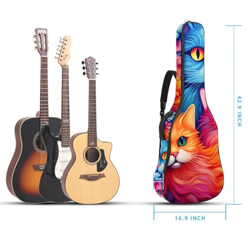 JRHEJTFZ Housse pour guitare acoustique de 1,9 cm d’épaisseur – Imperméable – Durable et élégant – Motif chat coloré, Multicolore 4., 42.9×16.9×4.7 in, Motif imprimé tendance - Les Beatles, Paul McCartney, John Lennon, RIngo Starr, George Harrison JRHEJTFZ Housse pour guitare acoustique de 1,9 cm d'épaisseur - Imperméable - Durable et élégant - Motif chat coloré, Multicolore 4., 42.9x16.9x4.7 in, Motif imprimé tendance – Image 6