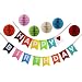 Happy Birthday party decoration pom pom balls felt banner for kids party decorations and adults party decorations - BIG SALE