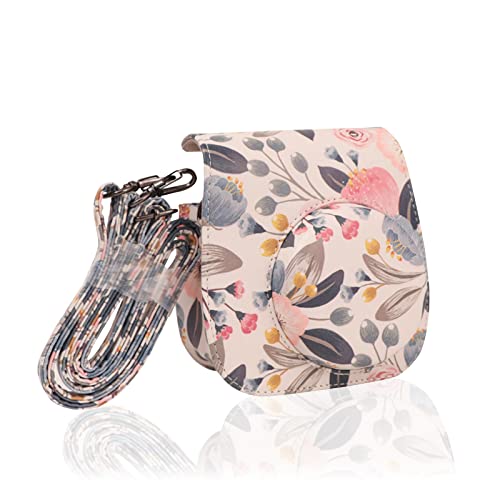 HIUOUIH Pochette Appareil Photo Instantané Sac pour Instax Mini 9/8/8 + Housse Fujifilm de Caméra en Cuir Voyage Camera Cover Case Compact avec Bandoulière Amovible Cover