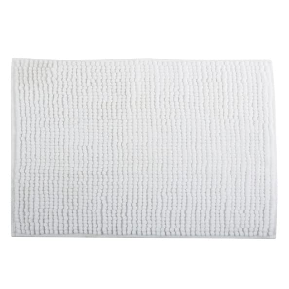 MSV Tapis de Bain, Blanc, Microfibre,40 x 60 cm