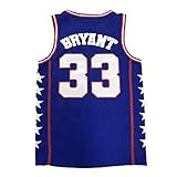 Exigent All American #33 Bryant Basketball Jersey Men Stitched Summer Christmas (Blue, X-Large)
