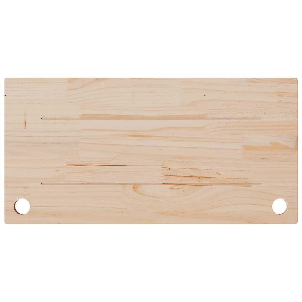 Piano da scrivania bianco, 80 x 40 x 2,5 cm, in legno di pino massiccio, con 2 fori per cavi, per accessori da scrivania, telaio da tavolo, supporto per monitor, home office e ufficio