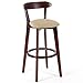 POPA Sedia Pieghevole Sedia Minimalista Moderno Bar, di Legno Solido Sgabello al Front Desk, sgabelli Alti for la casa, Tessuti Cuscini, Gambe quadrate (Color : Khaki)