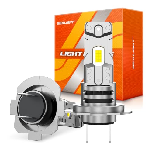 Image of SEALIGHT H7 LED Light Bulb, 6500K Output Canbus Ready, 900% Brighter H7 Bulbs For Powersports IP68 80000Hrs Lifespan, 1:1 Size 3Mins Installation, 2 Pack