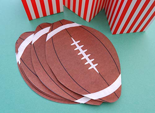 Football Party Napkins - 100 Pack Disposable Football Shape Paper Napkins 5" X 7.5" Perfect For Super Bowl, Tailgating, Sports Theme Birthday Party Decoration #TOP5