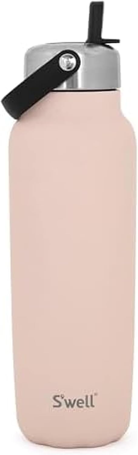 S'well Recycled Stainless Steel Explorer with Flip Straw Lid and Handle, 40oz, Himalayan Salt, Triple Layered Vacuum Insulated Containers Keeps Drinks Cold for 54 Hours and Hot for 12