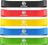 HCT Style Fitnessbänder Resistance Bands Set 5 Theraband Widerstandsbänder Krafttraining Trainingsband Fitnessband Für Muskelaufbau Yoga Pilates Inklusive Vollständiger übungsanleitung Und Tasche