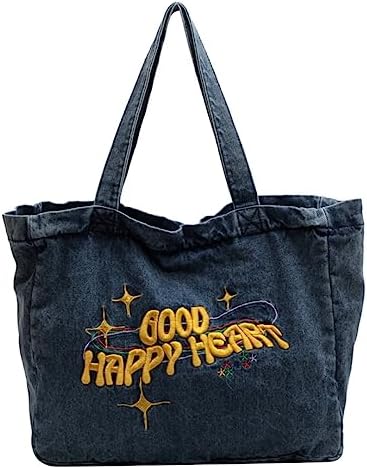 Bolsa jeans Y2K - Bolsa jeans grunge, Azul, Large | Amazon.com.br