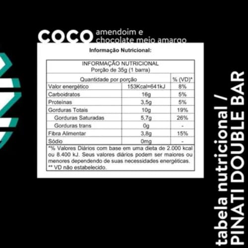 PINATI Double Bar Coco Amendoim Choc 35g (Display 32und)