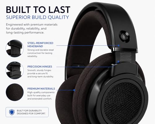 Image of PHILIPS Open-Back Stereo Headphones, 50mm Neodymium Drivers, Hi-Fi Studio Monitor Headphones with Wide Soundstage, Over-Ear Audiophile Professional Grade, for Music, Podcasts & Home Listening