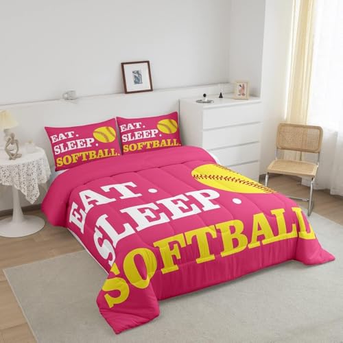 Image of Feelyou Softball Bedding Set Toddler Size 3Pcs for Girls Boys Kids