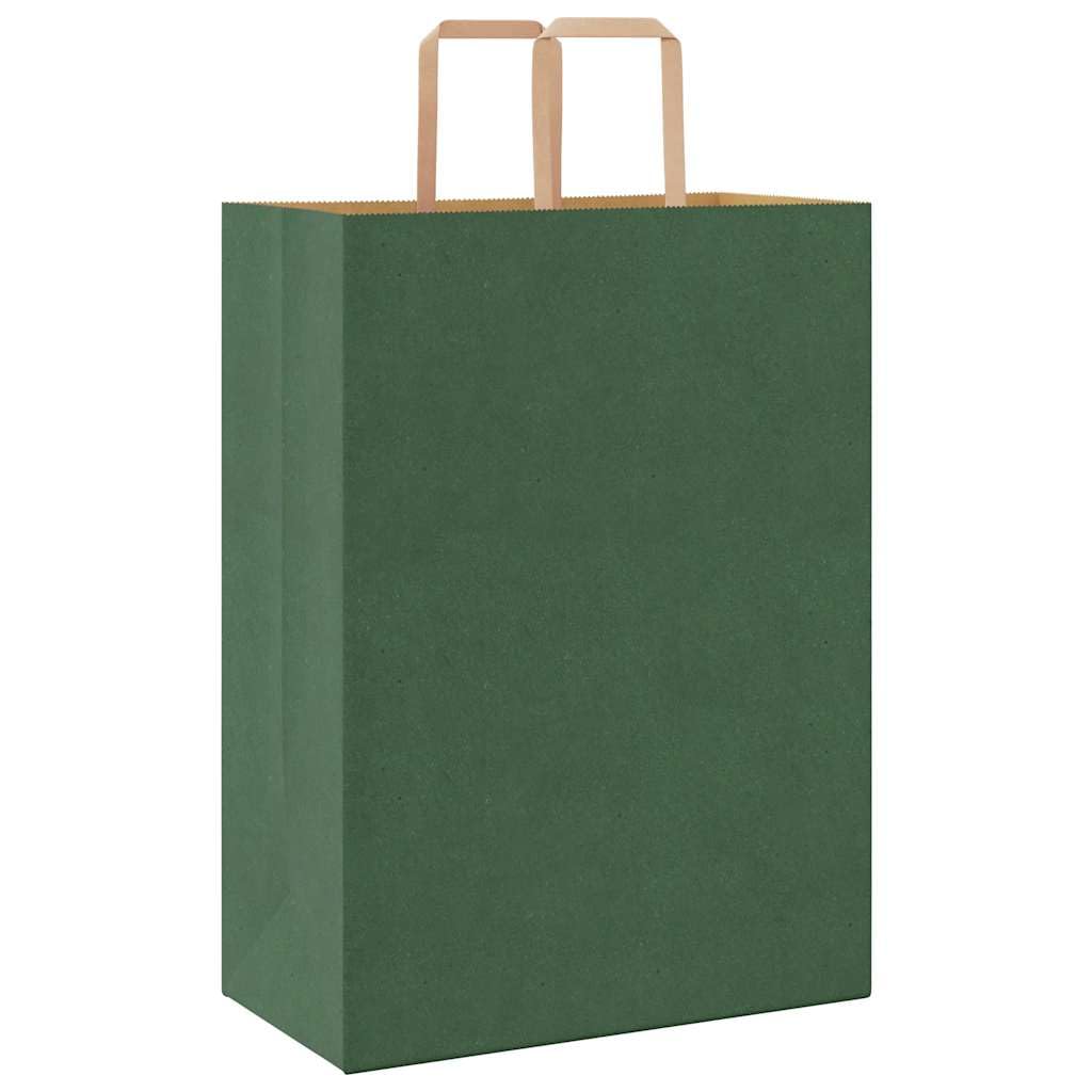 vidaXL Sacs en papier 50 pcs avec poignées vert 32x17x44 cm, sac en papier, sac cadeau en papier, sac cadeau en papier, sac
