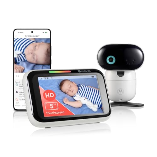 Motorola Nursery PIP1710 Connect – Wi-Fi Baby Monitor with Motorized HD Camera and 5' Touch Screen...