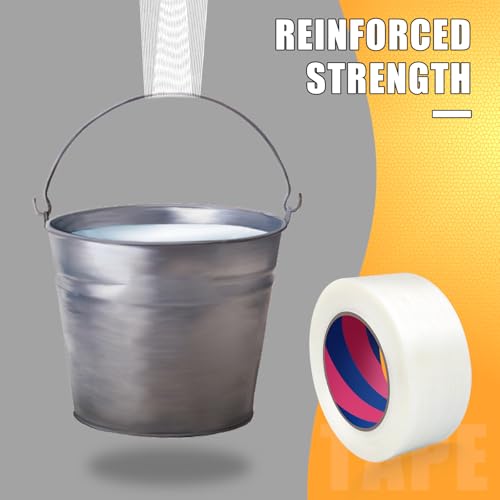 Image of Filament Strapping Tape, 2 Inch x 55 Yards, Mono Fiberglass Transparent Reinforced Packing, Heavy Duty Wearproof Tape for Packing and Shipping