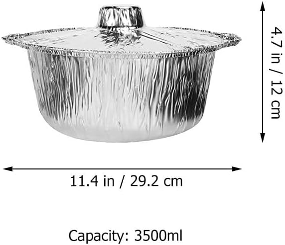 Cabilock 5 Pack Aluminum Foil Pot Lids Baking Pan for Bbq Outdoor Cooking Disposable Aluminum Baking Pots