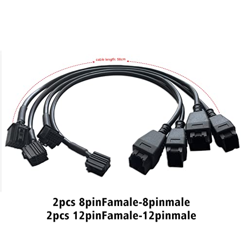 Amhtdol Obd2 Cable 12 8 Extension Adapter Cable For Chrysler Car Key Programmer Work With 808 Ms906Bt Pro Diagnostic Scanner Tool，Fca 12+8Pin Security Bypass Cable Connector Work With Obd1 Code Reader #TOP5