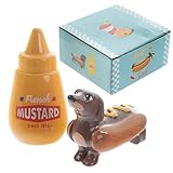 nicht spülmaschinengeeignet Hot Dog\' mit Senf Salz- & Pefferstreuer Set