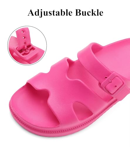 Image of Haifago Women's Platform Sandals with Arch Support, Summer Beach Slides Adjustable Buckle Comfortable Lightweight EVA Slip on Slide