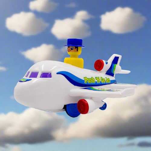 Image of ToyBharat Push N Go Jet - Realistic Multicolour Travel Toy for Kids 1-6 Years, Safe, Durable & Fun