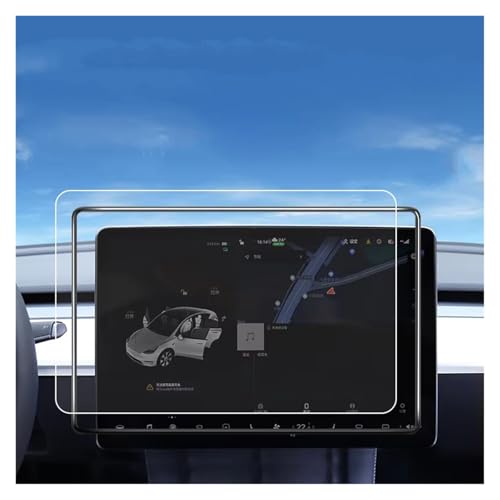 Film protection d'écran en verre trempé HD Tesla Modèle Y 2020-2024 avec cadre