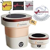 Portable Foldable Washing Machine,9L, Built-in Drain Hose – Ideal for Baby Clothes, Dog Diapers, Delicate Clothes and Underwear – Best for Travelers, Students, Apartment, RV Owners, Campers