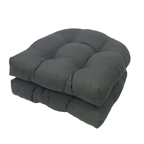 GYYFQH Stuhlkissen 2er Set, Sessel Kissen Zurück Sitzkissen Pad 48x48 cm, Sitzpolster Für Outdoor Geeignet, Outdoor Gartenstuhlkissen，Wasserdichtes Stuhlkissen(Dark Grey)
