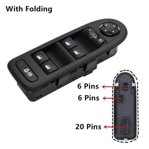 Bouton de lève-vitre Citroën C5 98054508ZD commande rétroviseur rabattable - 2