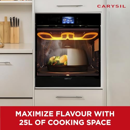 Image of Carysil Built-in Microwave MWO-02, 25L Capacity, Soft Button Control with LED Display, 10 Auto Cook Menu, Microwave, Grill, Convection, Defrost & Multi Stage Cooking, Stainless Steel Finish, Black
