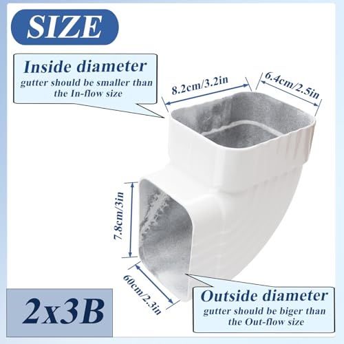 image for Niuohoy Gutter Elbow 2x3 90 Degree Downspout Elbow Gutter Connector Ro