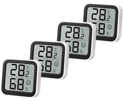 NOKLEAD Thermometer Luftfeuchtigkeitsmesser im Inneren Mini-Hygrometer Monitor Raumtemperaturmessgerät mit Gesichtssymbol Komfortanzeige ℃/℉-Schalter für Babyzimmer,Gewächshaus,Büro (4) NOKLEAD Thermometer Luftfeuchtigkeitsmesser im Inneren Mini-Hygrometer Monitor Raumtemperaturmessgerät mit Gesichtssymbol Komfortanzeige ℃/℉-Schalter für Babyzimmer,Gewächshaus,Büro (4)