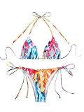 Generisch Batik-Farbverlauf Mini Bikini 2025 Damen Halter Push-up BH Krawatte...