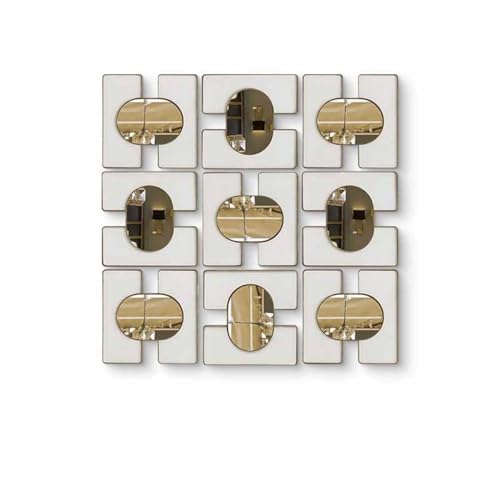 Asiwnshw Espejos de Pared Modernos Decorativos, Espejos Grandes para tocador de baño, Espejos Colgantes con esculturas de Pared, Juegos de Espejos Decorativos para Entrada, Pasillo, Escalera(9 PCS)