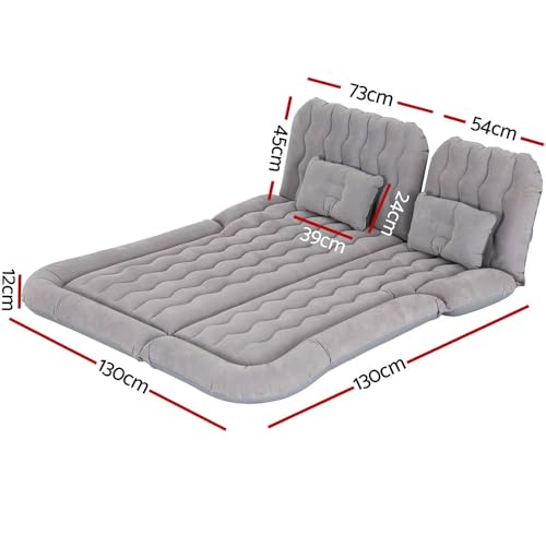 Image of Oshotto Multifunctional Car Inflatable Bed Air Mattress SUV Car Travel Outdoor Camping mat with Two Air Pillows and Air Pump Compatible with BMW X3 (Grey)