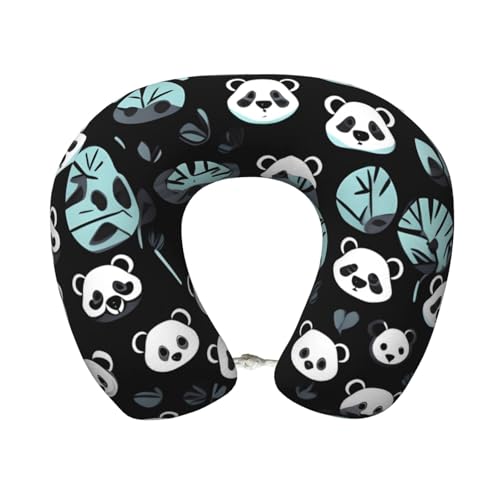 Almohada de espuma viscoelástica negra en forma de U miniatura 1