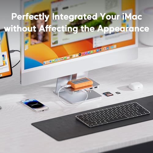 Image of USB C Hub for iMac - 10Gbps, Supports M1 /M3 /M4, 2 USB A 2.0, SD /TF Card Reader for 24 inch iMac & Studio Display