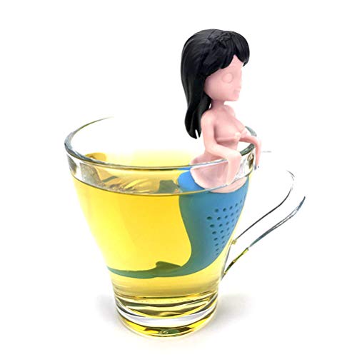 Koowaa Filtre à thé en Silicone pour passoire à thé sirène Infuseur à thé sirène Sexy Mini passoire réutilisable pour thé en Feuilles et épices Mulling Cover