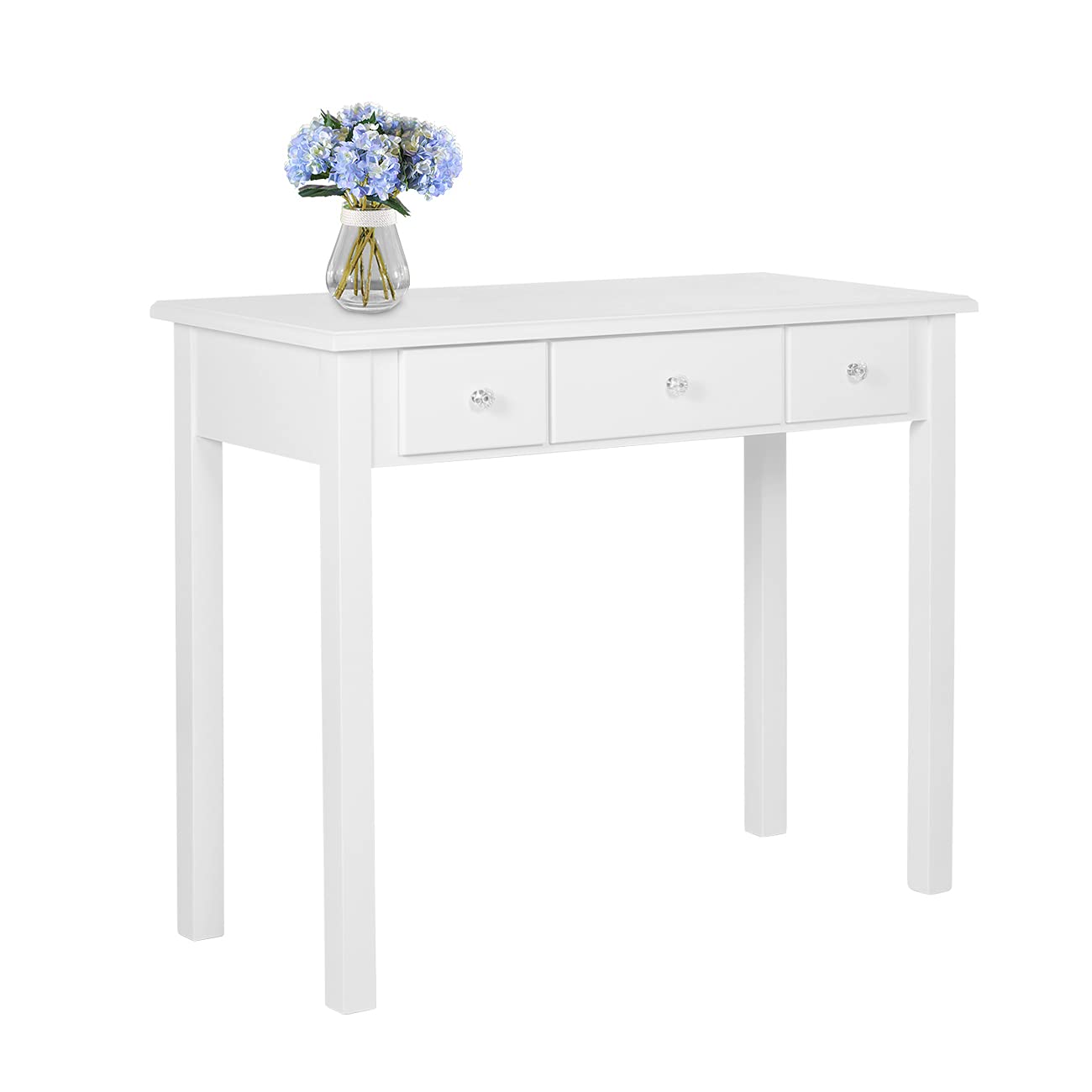 White Writing Desk Dressing Table with 3 Drawers Home Office Furniture Study Computer Work Station