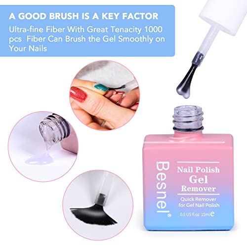 Gel Nail Polish Remover 5 Pack Professional Gel Polish Remover Non-Irritating Quick Easy,Nail Polish Gel Remover Tools Kit Nail File Cuticle Pusher Nail File Grit, No Need For Foil Soaking Or Wrapping - Thumbnail 6