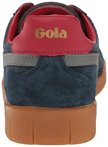 Image of Gola Men's Hurricane Suede Sneaker, Navy Ash Deep Red Gum, 8