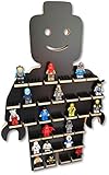 Lego Regal Für Lego Minifiguren mit 34 Platzen, Lego Schaukasten Regal für Kinderzimmer für Sortier Und Lego Aufbewahrung, Wandmontage Mit Unsichtbarer Befestigung (Black)
