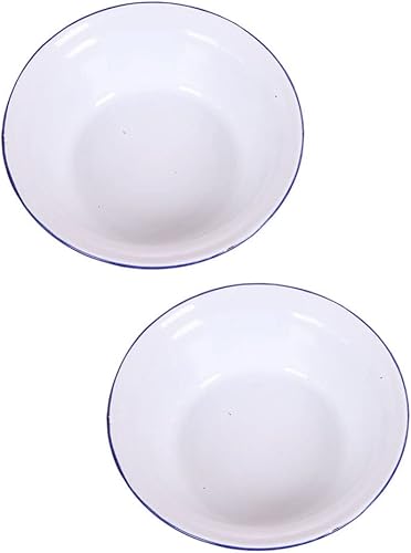 Hemoton 2 unids antiguo lavabos de esmalte vintage placa de esmalte plato de frutas esmalte plato de frutas plato de ensalada vintage plato de