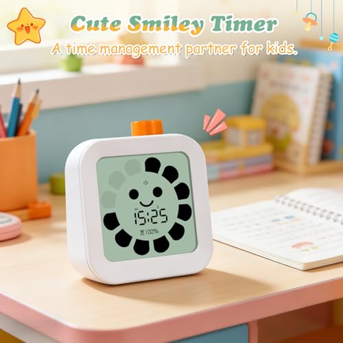 Image of EooCoo Digital Visual Timer for Kids, 99-Minute Silent Countdown Count Up Rotation Productivity Timers, Mins /Secs Switch, Focus Routines, Time Management Education Tool for Classroom, Office, ADHD
