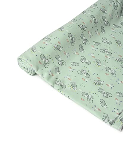 Image of Mi Arcus Reversible Knitted Dual Layer Warm Baby Blanket with Star Element Attached 0-12 M - Green 85x85 cm