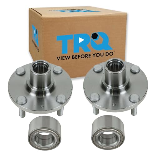 Image of TRQ 2 Piece Front Wheel Bearing & Hub Assembly Set Compatible with 2000-2010 Hyundai Accent 2006-2011 Kia Rio Rio5