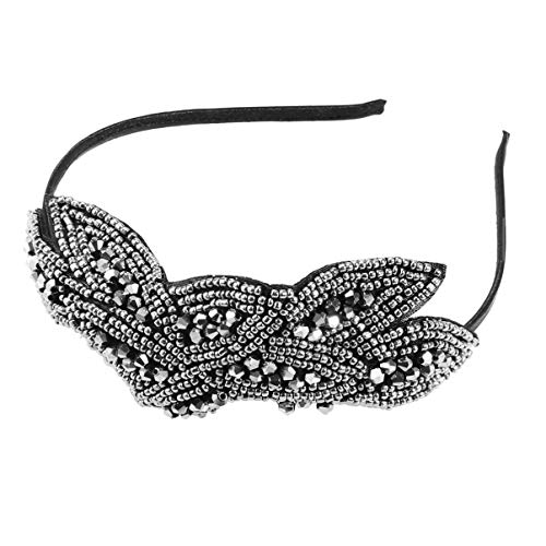Lurrose Floral Hoja Flapper Diadema cristalina Hecha a Mano del Pelo del...