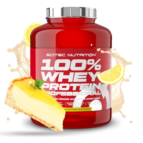 Scitec Nutrition 100% Whey Protein Professional   Mejorada con Aminoácidos Extra y Enzimas Digestivas   Sin gluten   Sin aceite de palma, 2.35 kg, Limón Tarta de queso