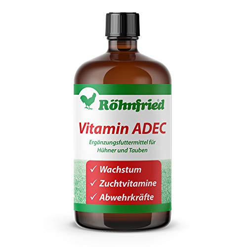 Röhnfried Vitamine ADEC Vitamineconcentraat (100 ml) voor kippen, runderen, varken en gevogelte, vloeibaar aanvullend voer voor groei en levende prestaties