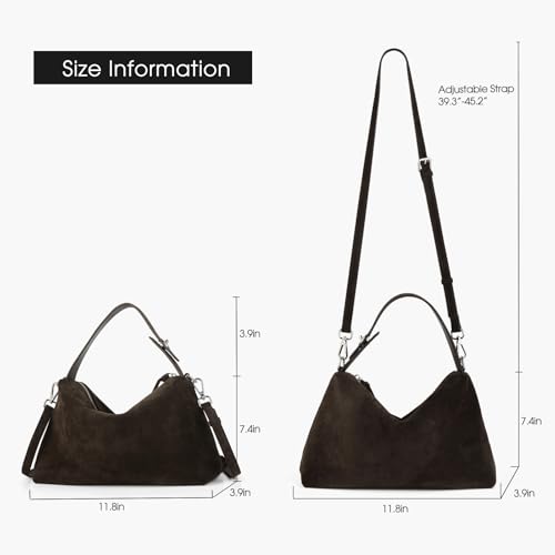 Bolso cruzado de cuero de gamuza premium para mujer miniatura 3