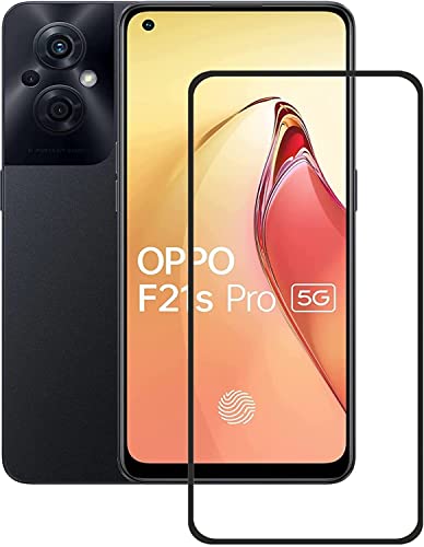 Image of ZARALA Tempered Glass Screen Protector Compatible for Oppo F21s Pro 5G (Black) with Edge to Edge Coverage and Easy Installation kit (Oppo F21s Pro 5G)